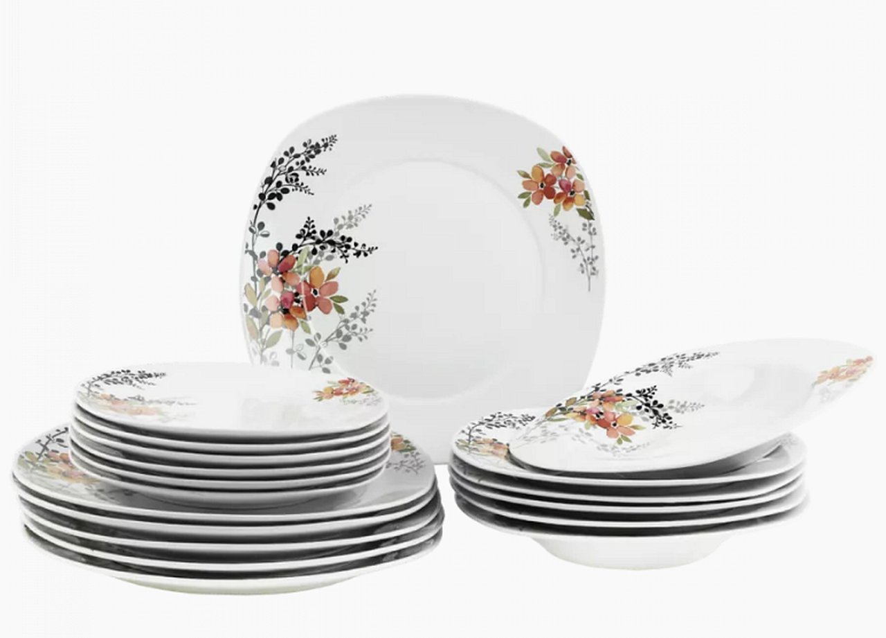 Modne talerze obiadowe i deserowe z akcentem kolorystycznym